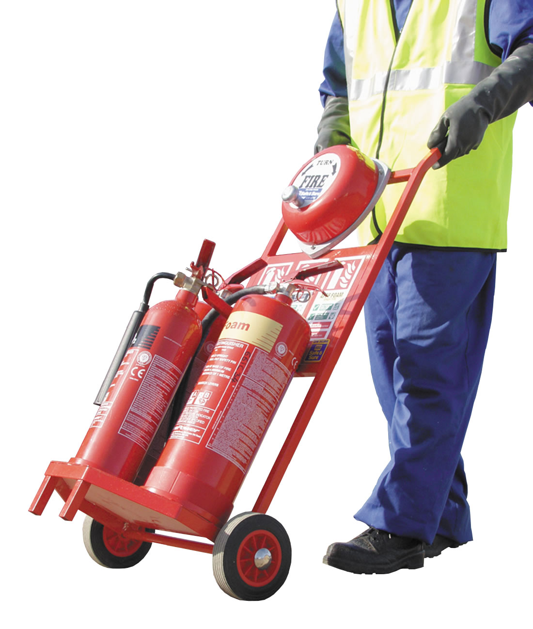 Fire Safety Trolley; 3 Cylinder