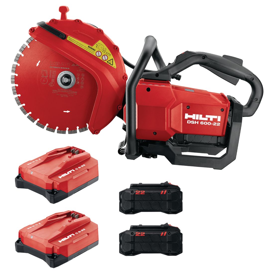 Hilti NURON Cordless Cut-off Saw, 2x 8Ah Batteries, 2x Chargers, Carrying Case