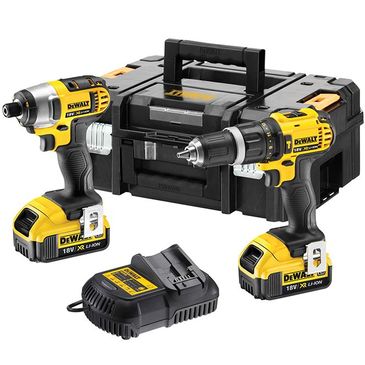 dcz285m2-combi-drill-and-impact-driver-twin-pack-18v-2-x-4-0ah-li-ion