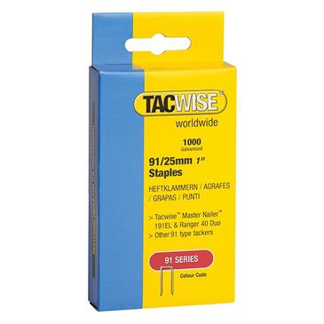 91-narrow-crown-staples-25mm-electric-tackers-pack-1000