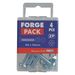 ForgeFix Machine Screw Pozi Compatible Pan Head ZP M6 x 50mm Forge Pack 4                