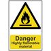 Scan Danger Highly Flammable Material - PVC 200 x 300mm                              