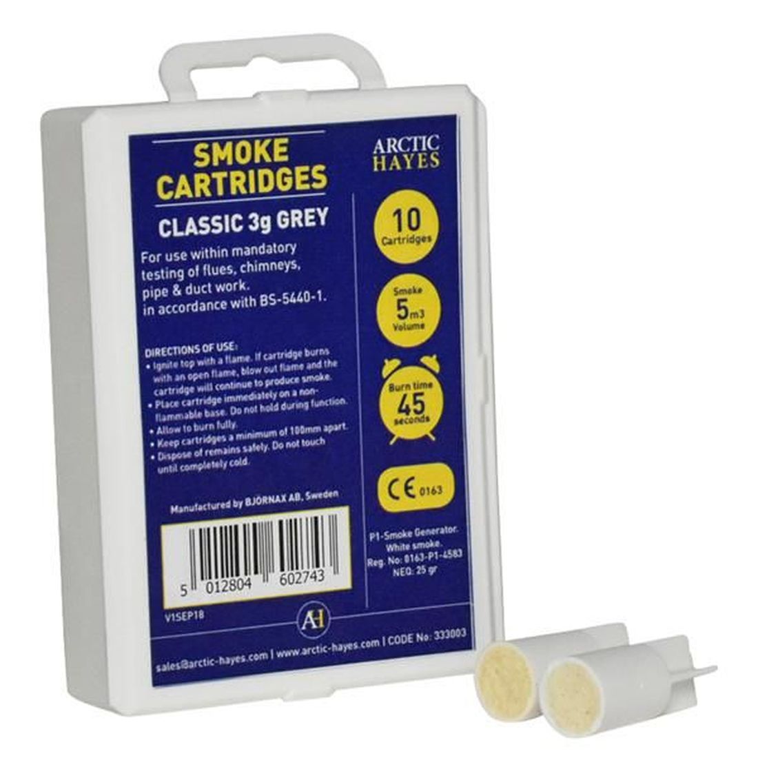 Arctic Hayes Smoke Cartridges Classic 3g Grey (Pack 10)                                      