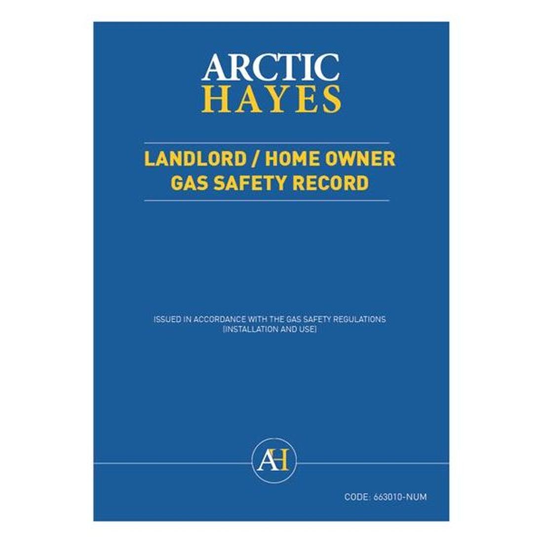 Arctic Hayes Landlord/Homeowner Gas Safety Record (Pad of 25)                                