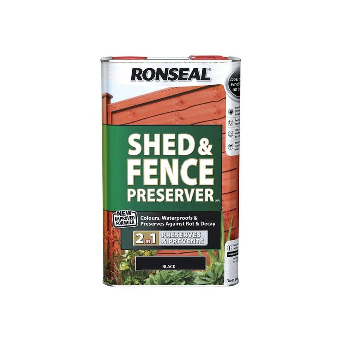Ronseal Shed & Fence Preserver Black 5 litre                                            