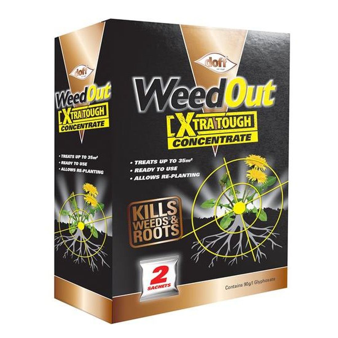DOFF WeedOut Xtra Tough Weedkiller Concentrate 2 x Sachets                           