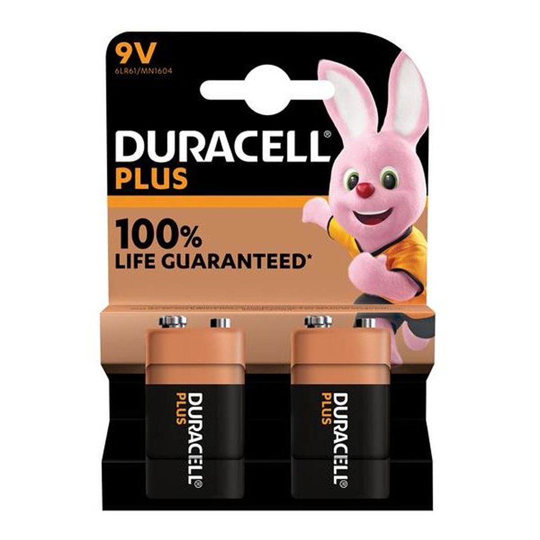 Duracell 9V Plus Power +100% Batteries (Pack 2)                                          