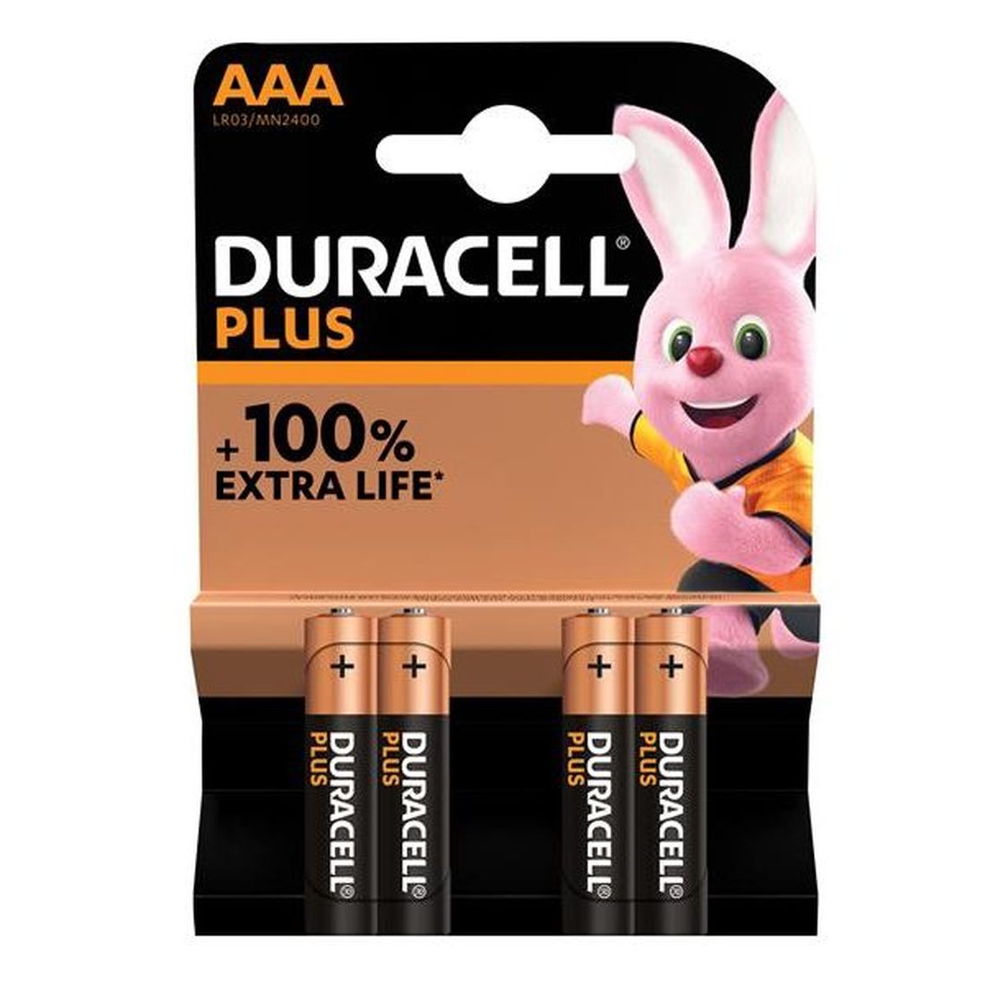 Duracell AAA Cell Plus Power +100% Batteries (Pack 4)                                    