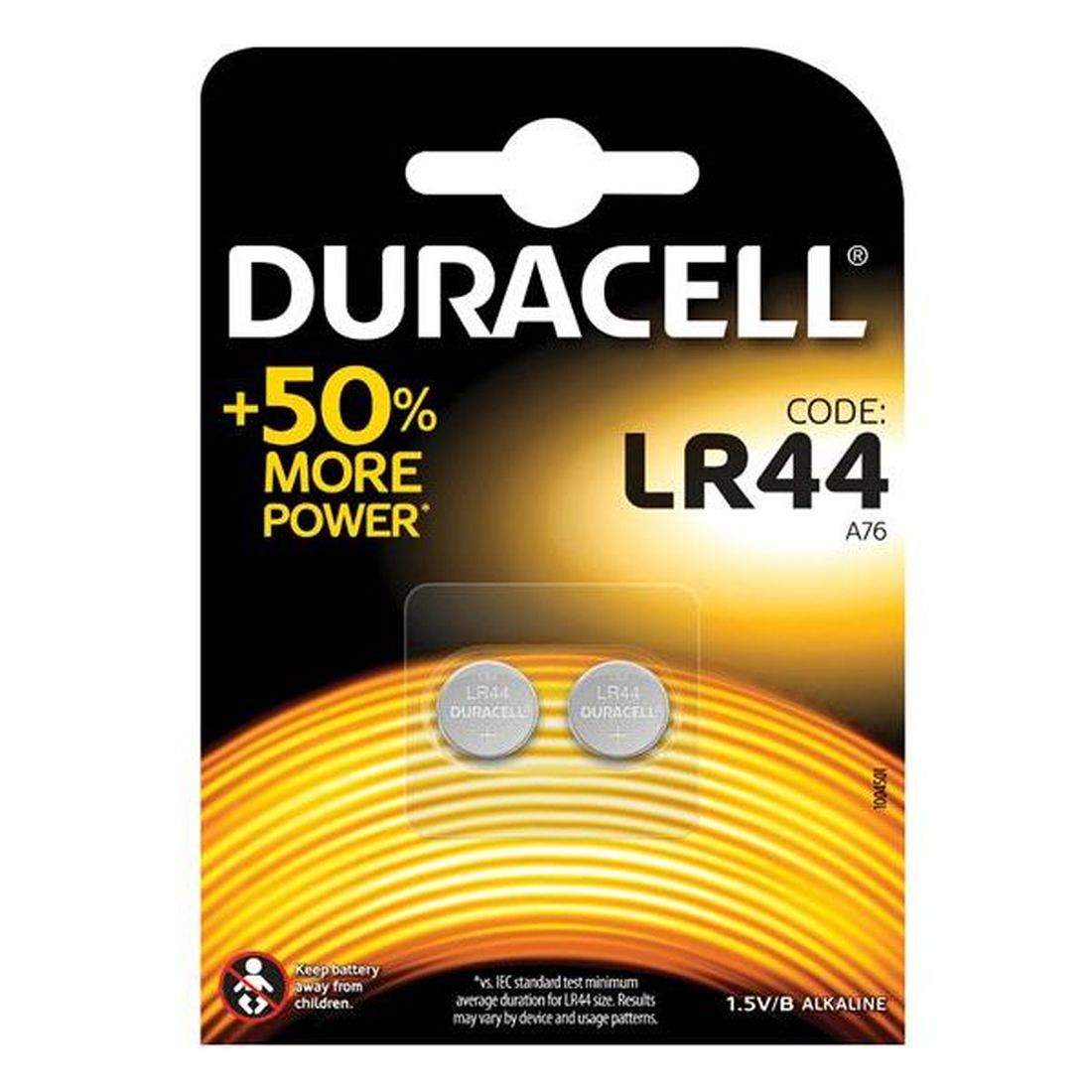 Duracell LR44 A76 Button Battery (Pack 2)  