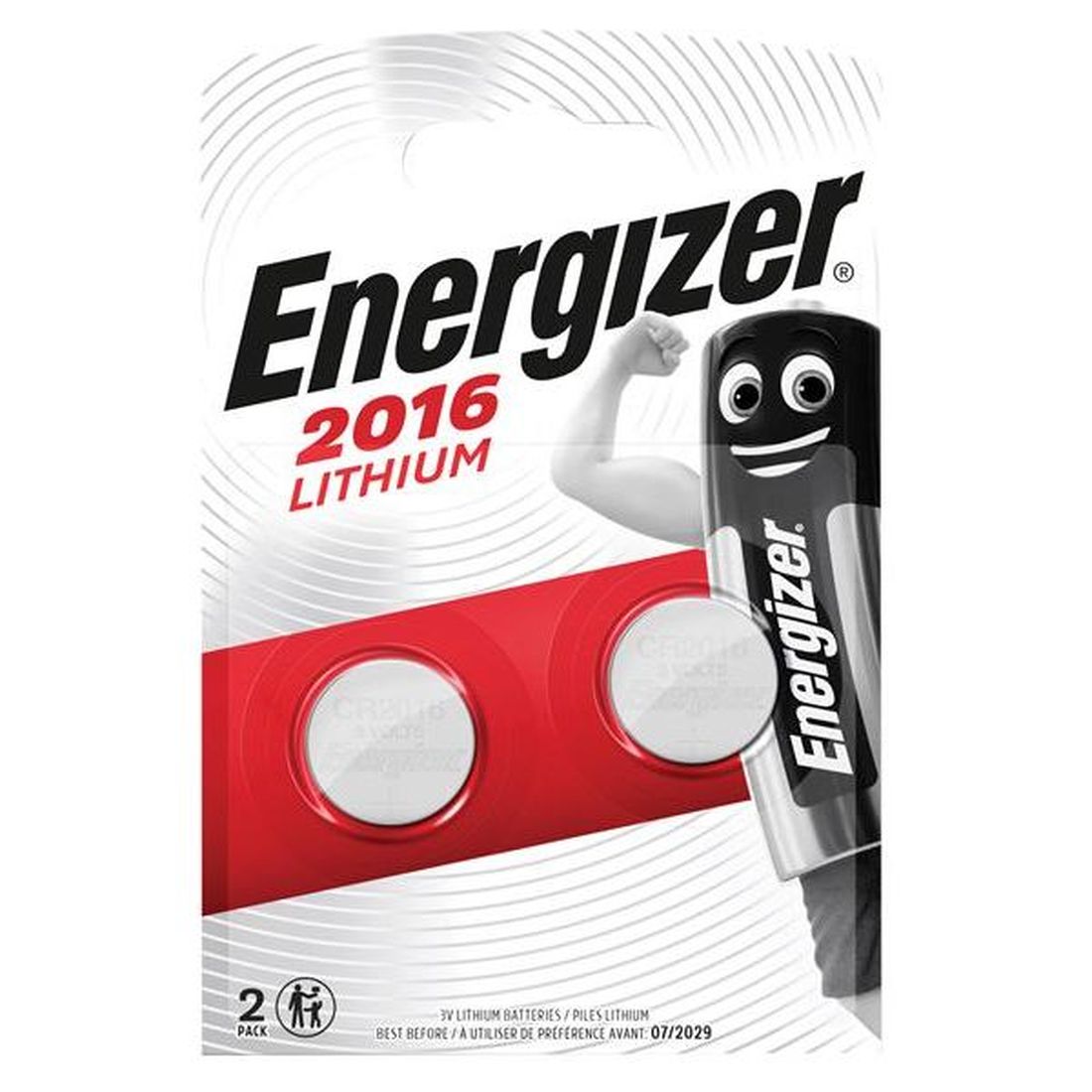 Energizer CR2016 Coin Lithium Battery (Pack 2)                                            