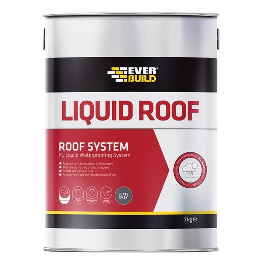 Everbuild Aquaseal Liquid Roof Slate Grey 7kg                                             