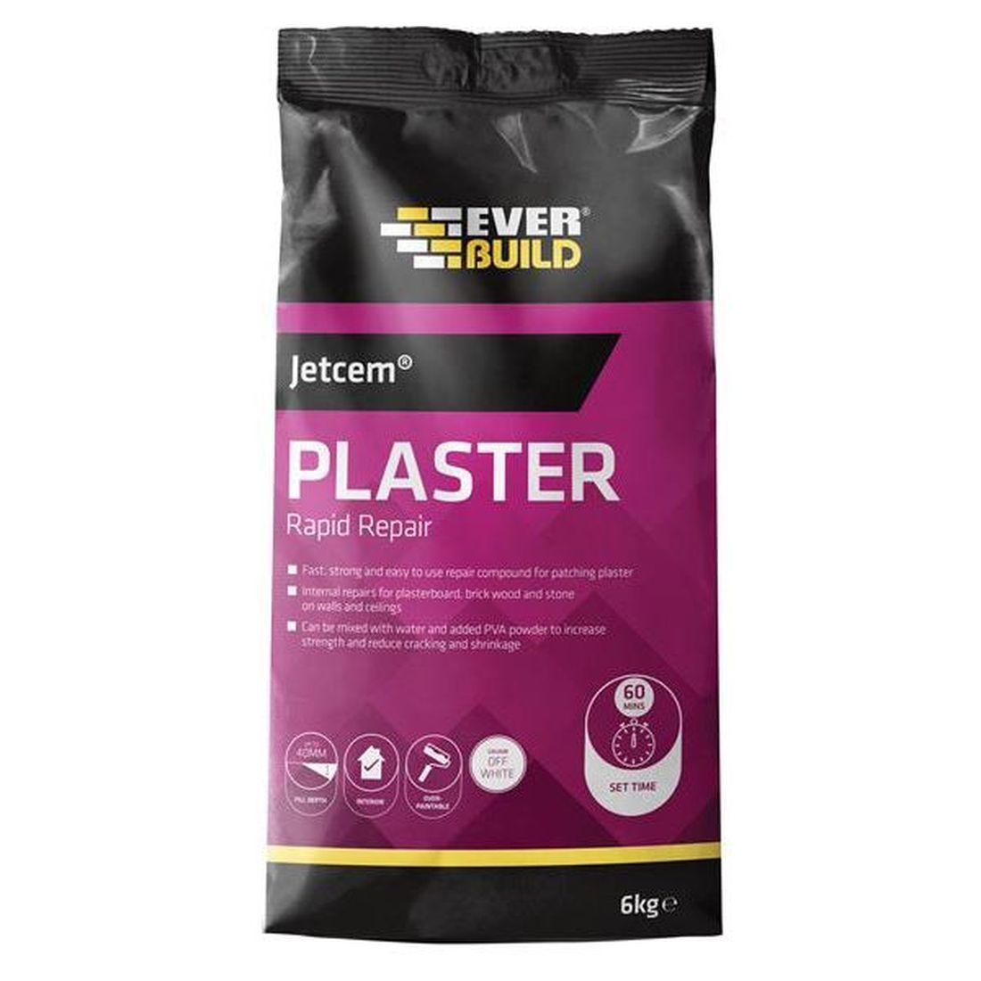 Everbuild Jetcem Quick Set Patching Plaster (Single 6kg Pack)                             