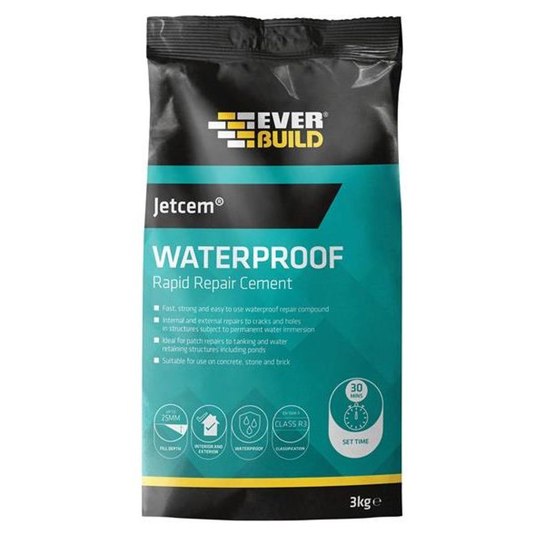 Everbuild Jetcem Waterproofing Rapid Set Cement (Single 3kg Pack)                         