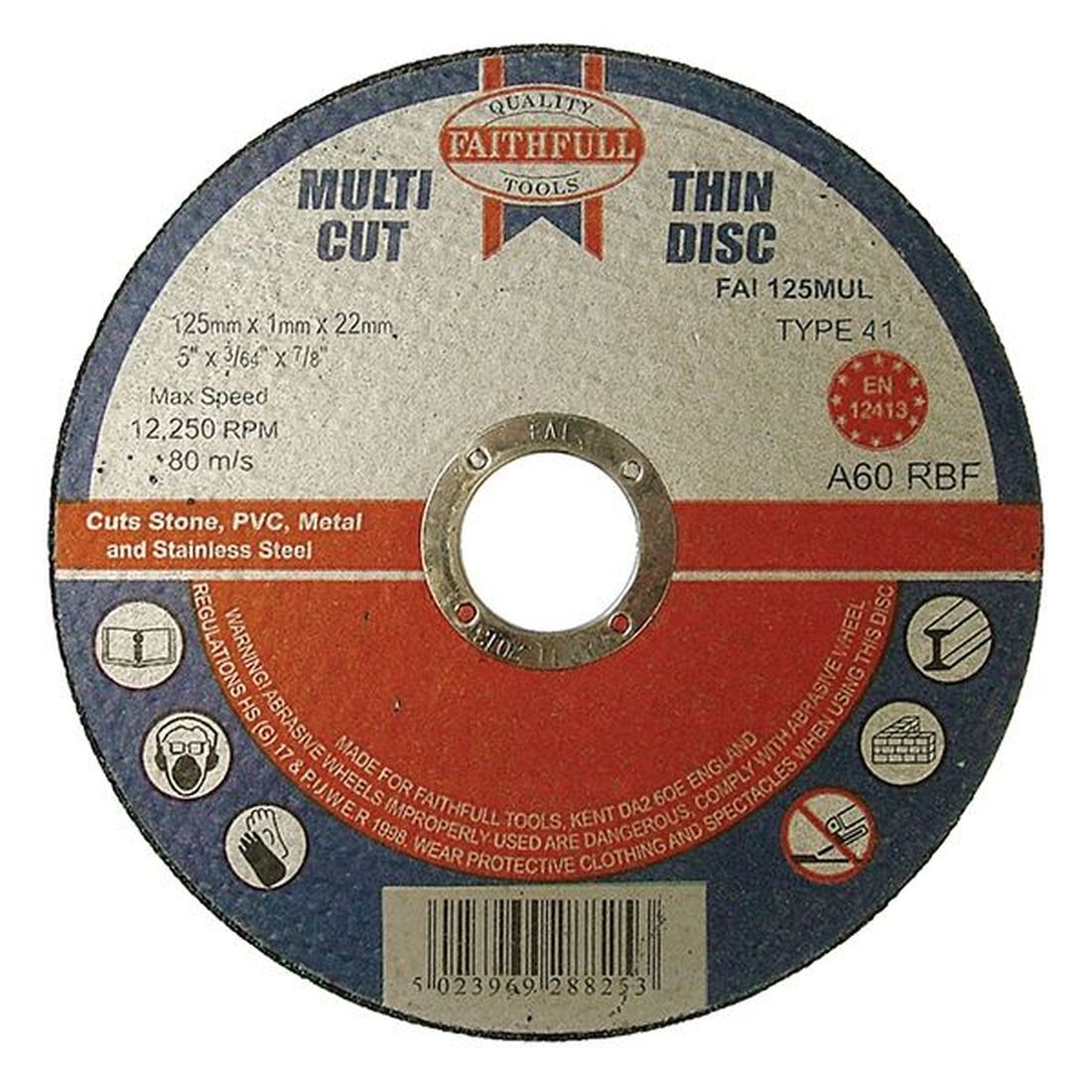 Faithfull Multi-Purpose Cutting Disc 125 x 1.0 x 22.23mm (Pack 10)                        