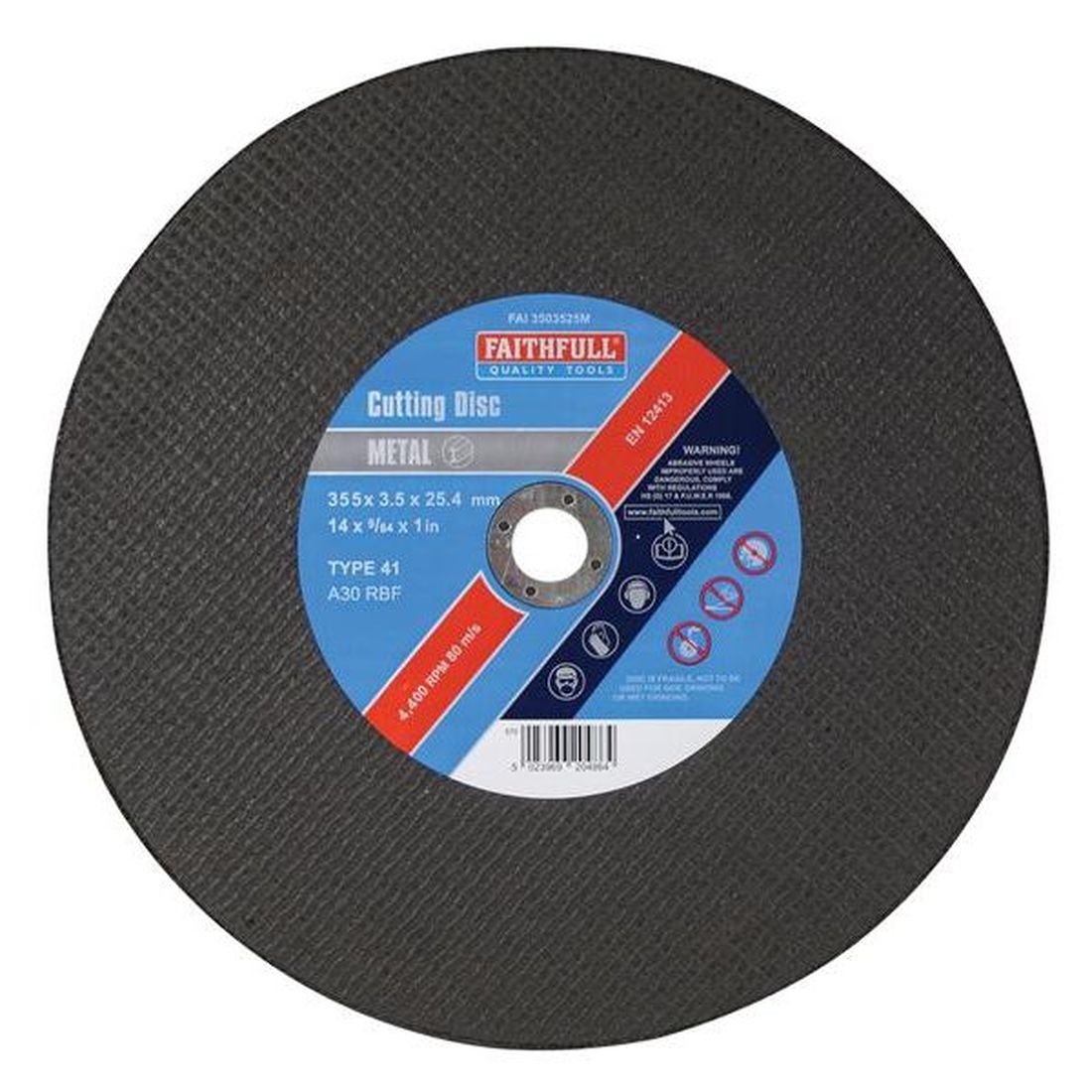Faithfull Metal Cut Off Disc 355 x 3.5 x 25.4mm                                           