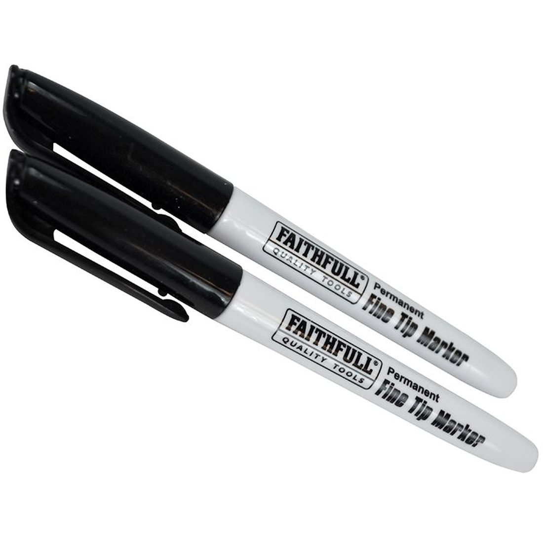 Faithfull Fibre Tip Marker Pen Black (Pack 2)                                             