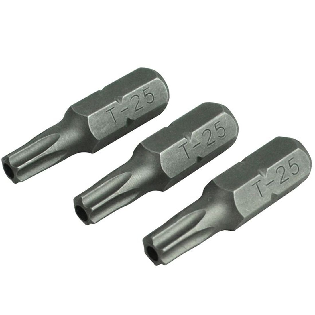 Faithfull Security S2 Grade Steel Screwdriver Bits T25S x 25mm (Pack 3)                   
