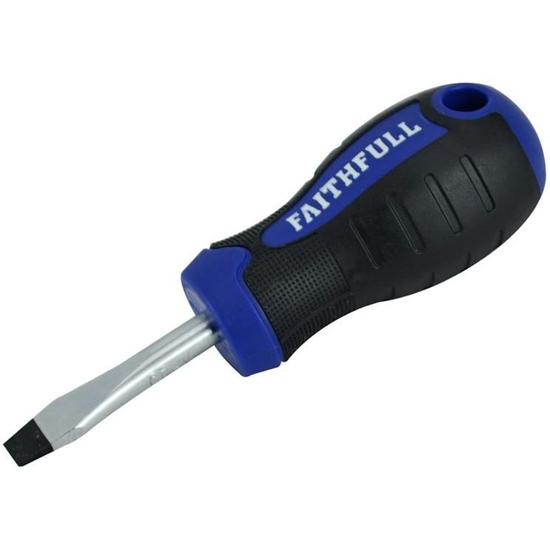 Faithfull Soft Grip Stubby Screwdriver Flared Slotted Tip 6.5 x 38mm                      