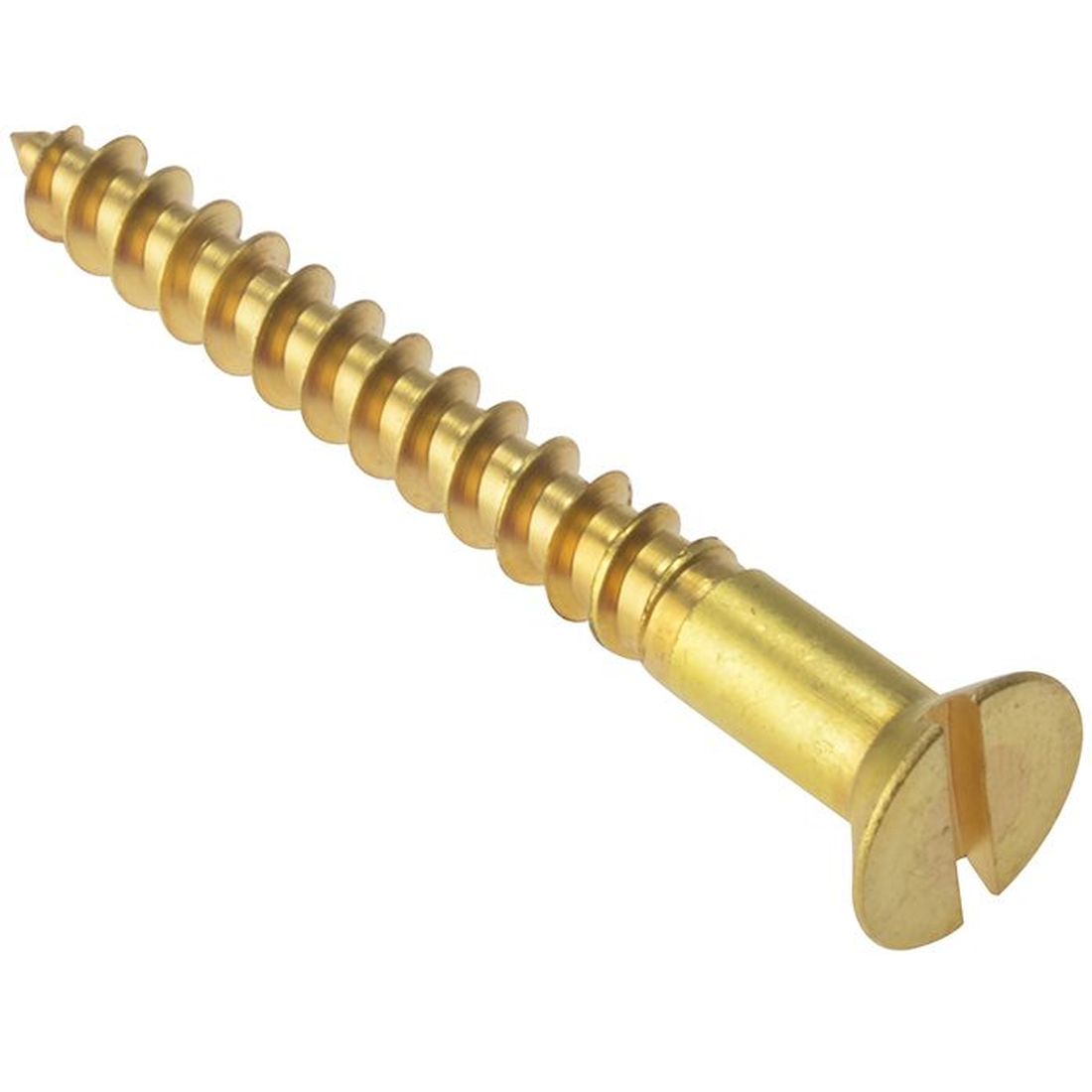 ForgeFix Wood Screw Slotted CSK Solid Brass 2.1/2in x 12 Box 100                         