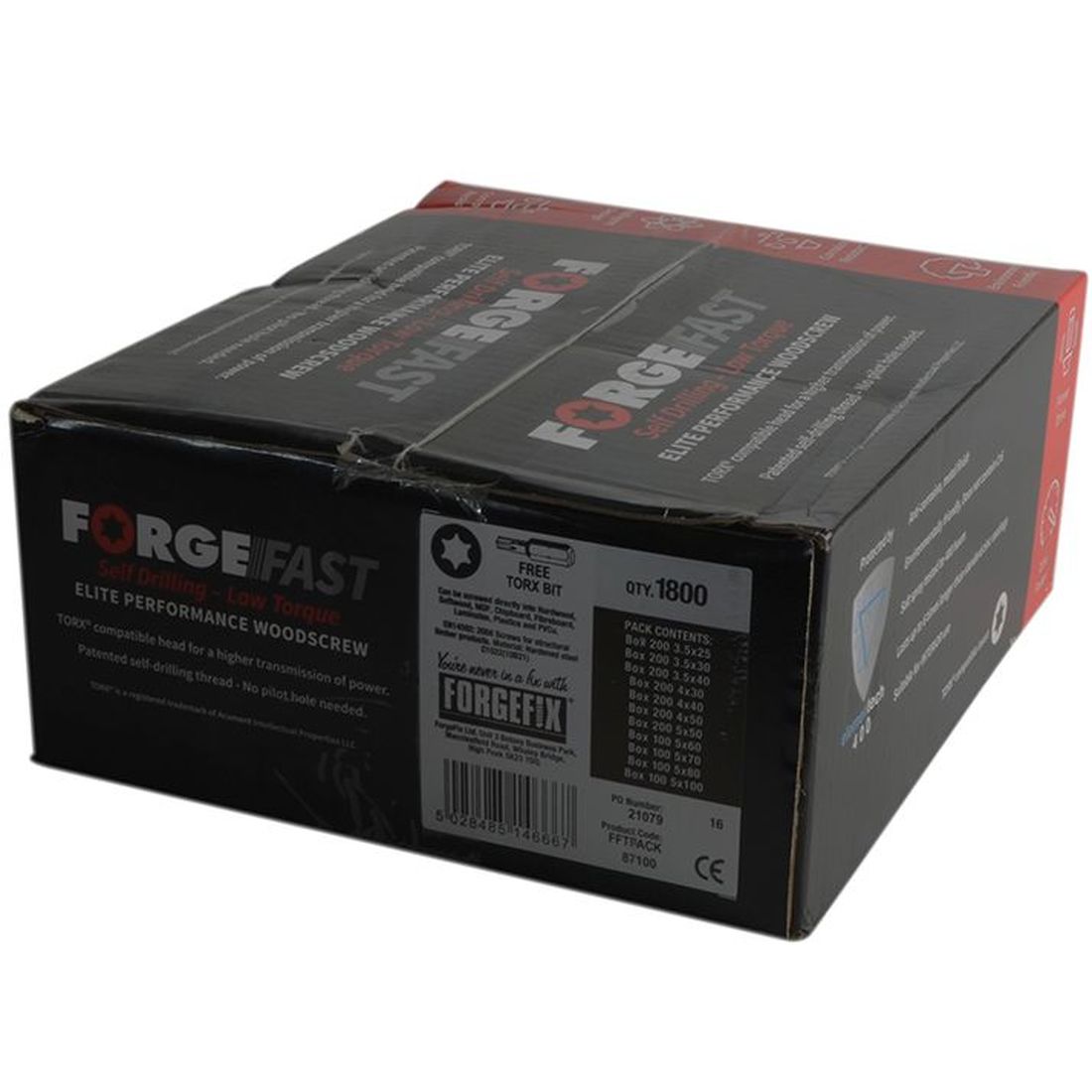 ForgeFix ForgeFast Torx Compatible Wood Screw Pack 1800 Piece                           