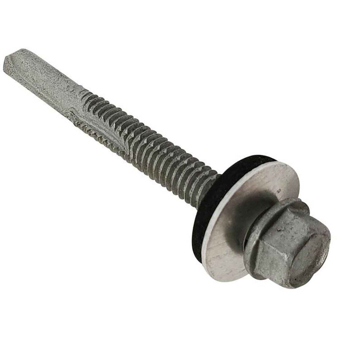 ForgeFix TechFast Roofing Sheet to Steel Hex Screw & Washer No.5 Tip 5.5 x 65mm Box 100  