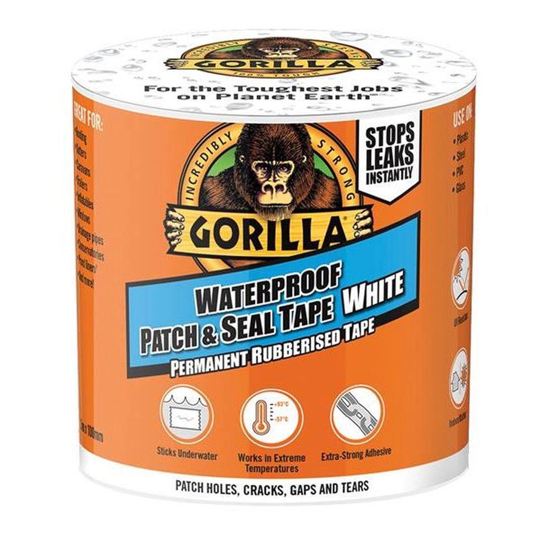 Gorilla Glue Gorilla Waterproof Patch & Seal Tape 100mm x 3m White                          
