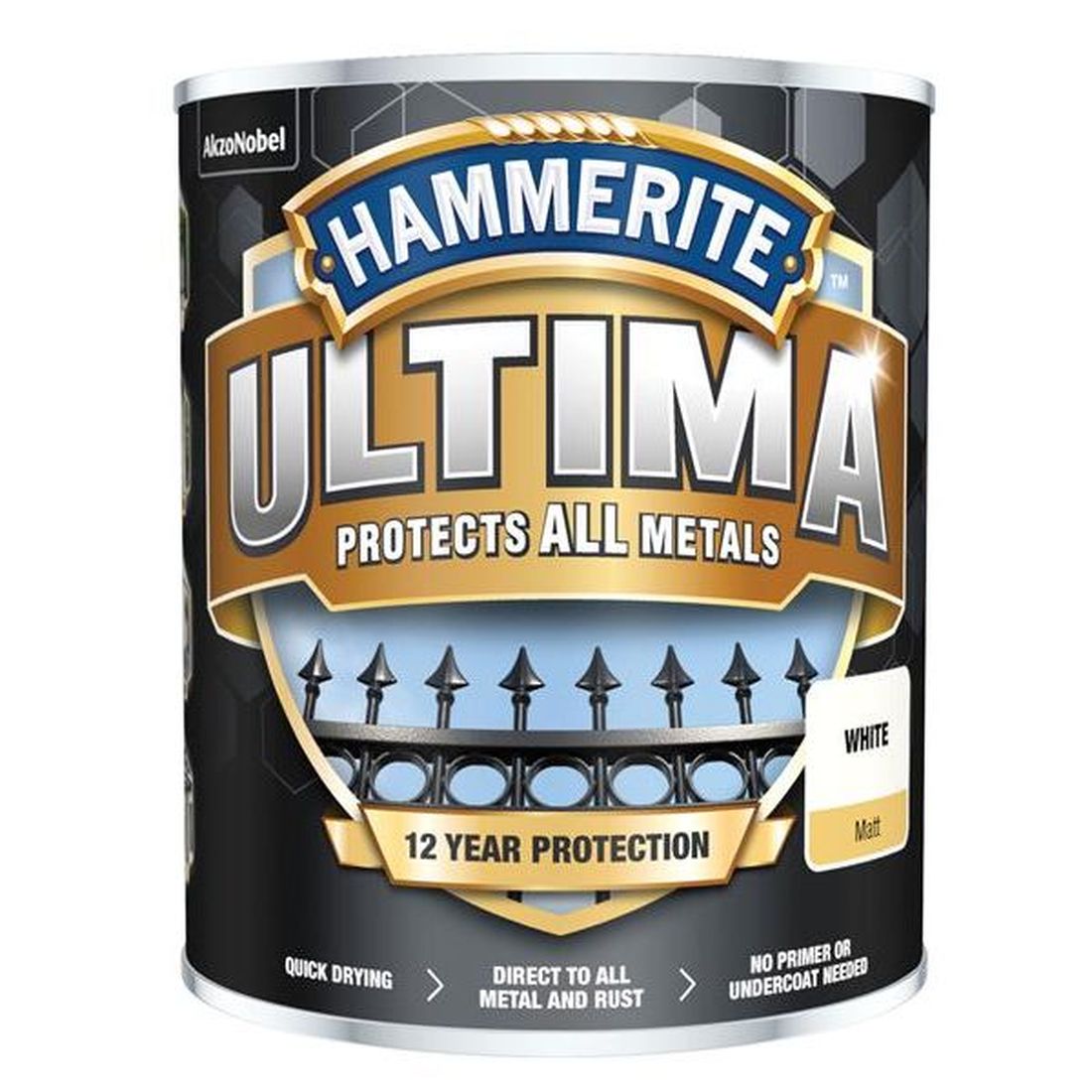 Hammerite Ultima Metal Paint Matt White 750ml                                             