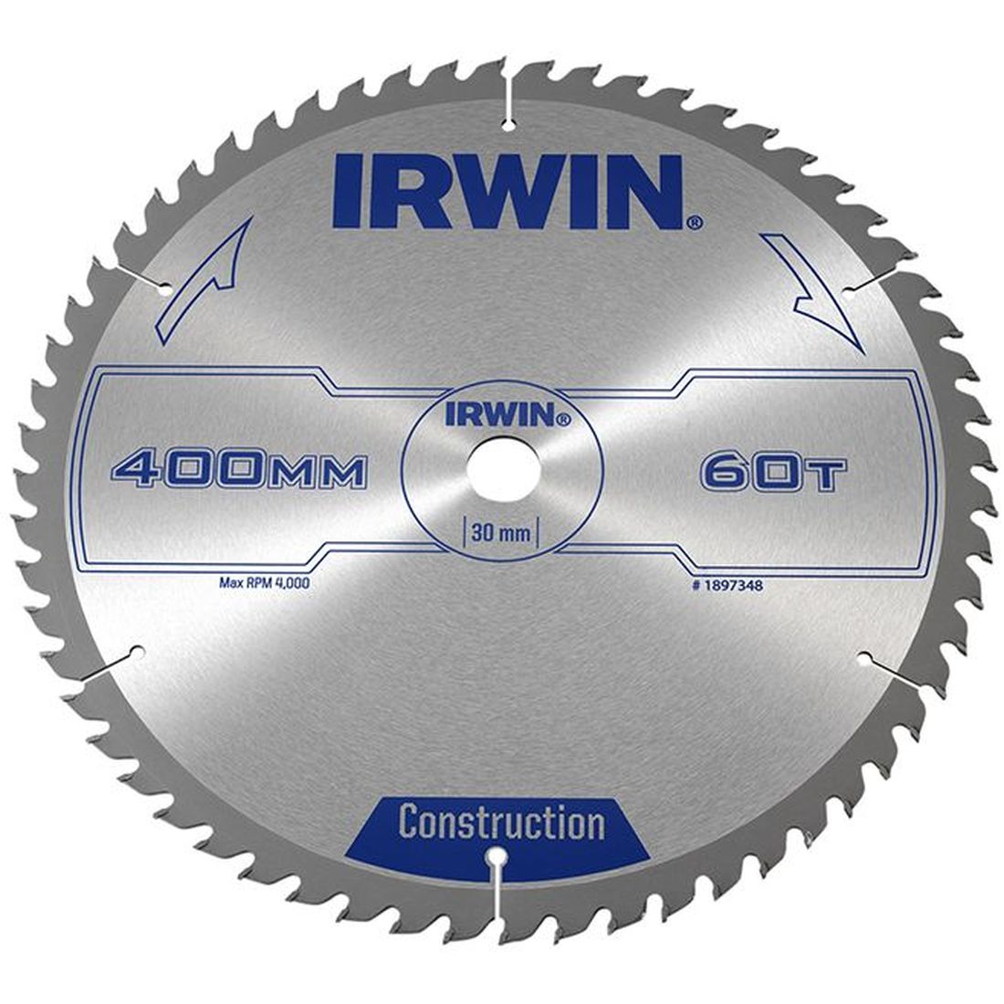IRWIN General Purpose Table & Mitre Saw Blade 400 x 30mm x 60T ATB                    