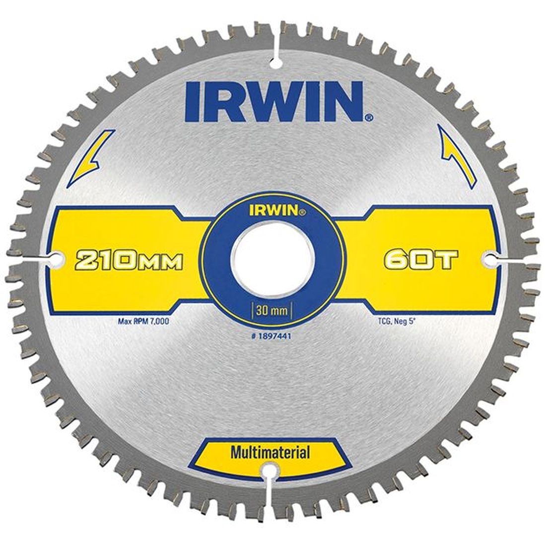 IRWIN Multi Material Circular Saw Blade 210 x 30mm x 60T TCG                          