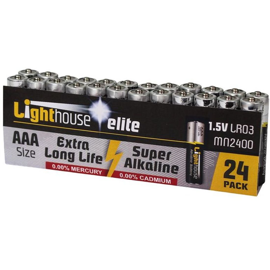 Lighthouse AAA LR03 Alkaline Batteries 1120 mAh (Pack 24)                                  