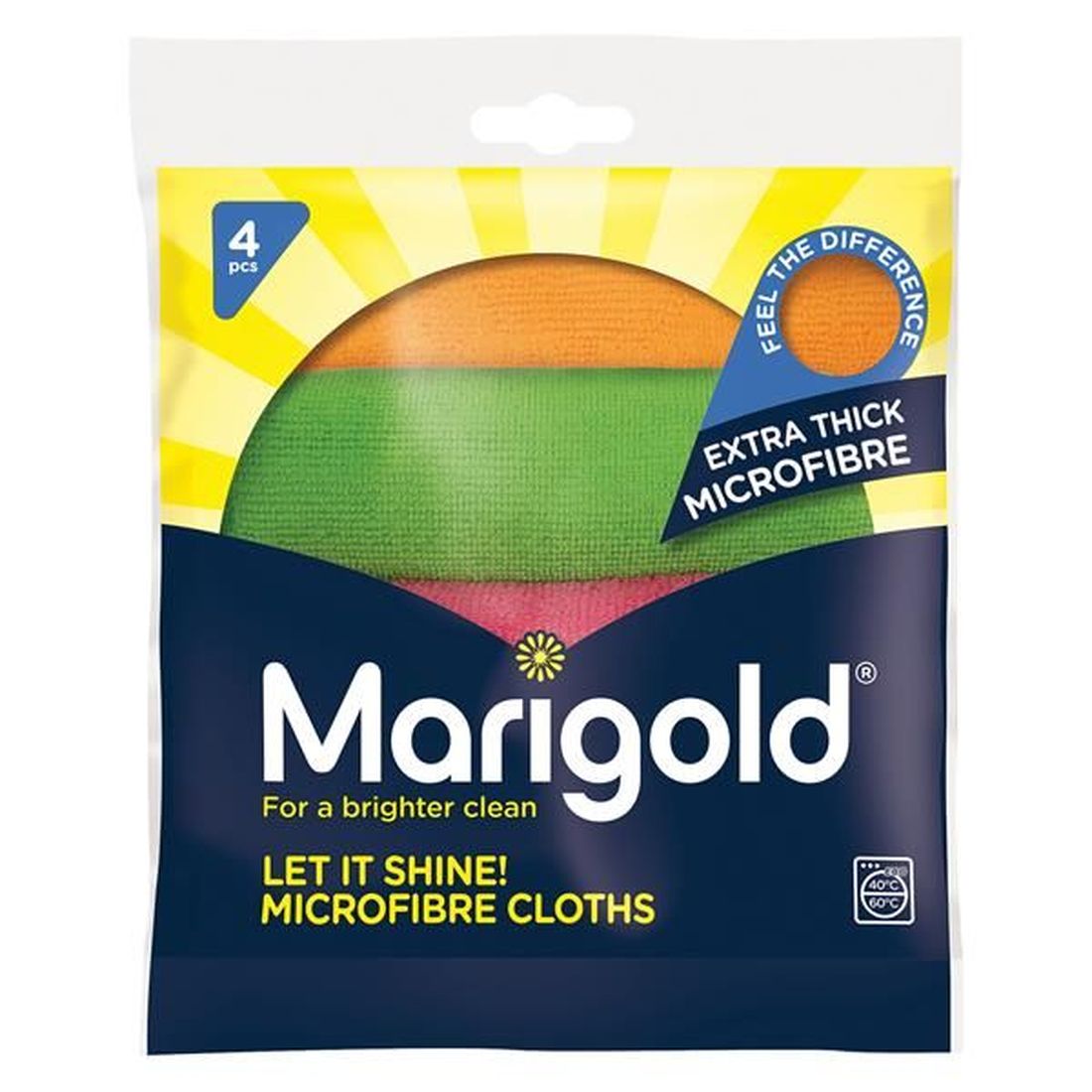 Marigold Let It Shine! Microfibre Cloths x 4                                             