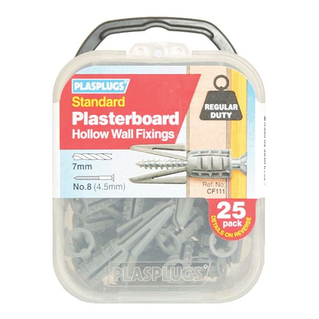 Plasplugs CF 111 Standard Plasterboard Fixings Pack of 25                                 