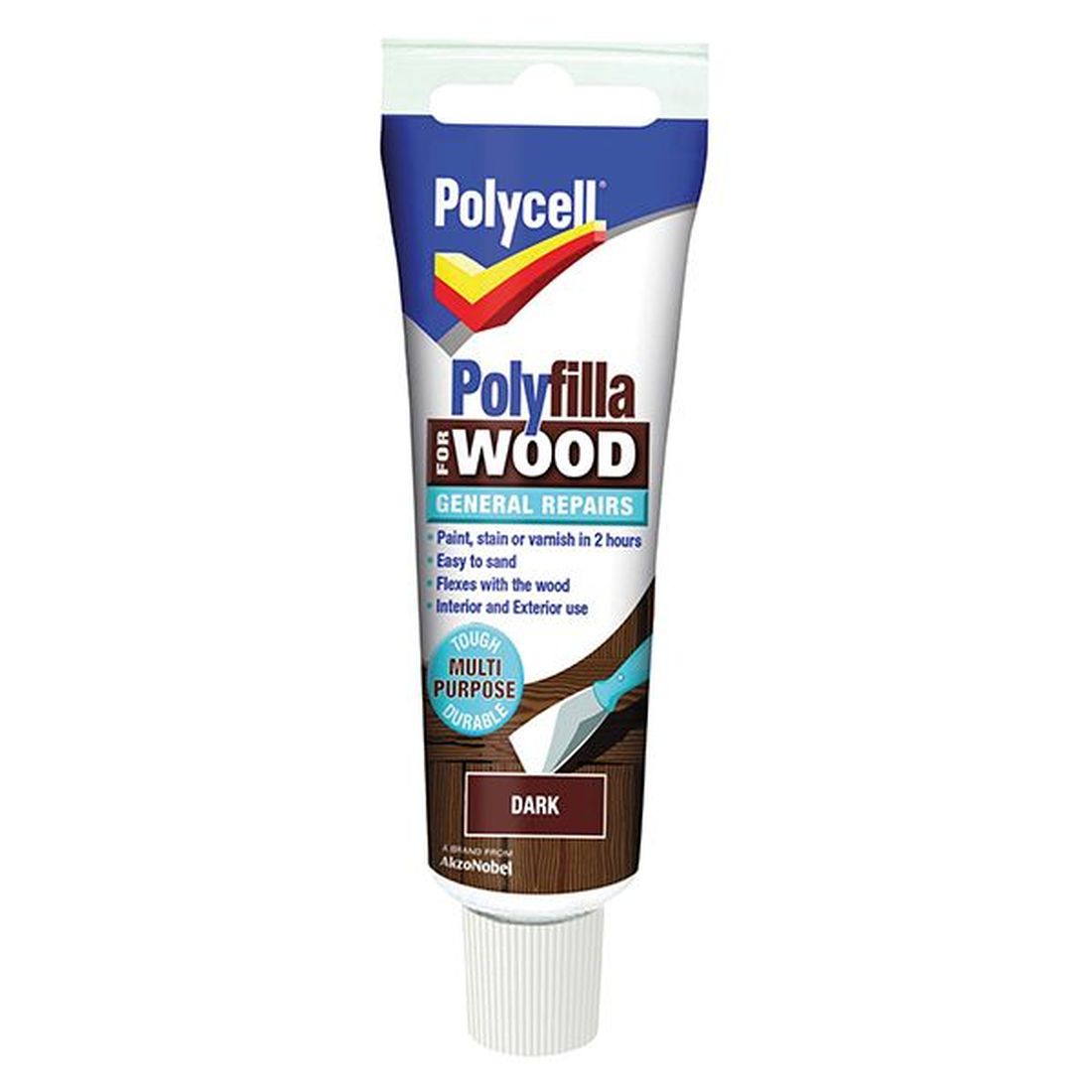 Polycell Polyfilla For Wood General Repairs Tube Dark 75g                                