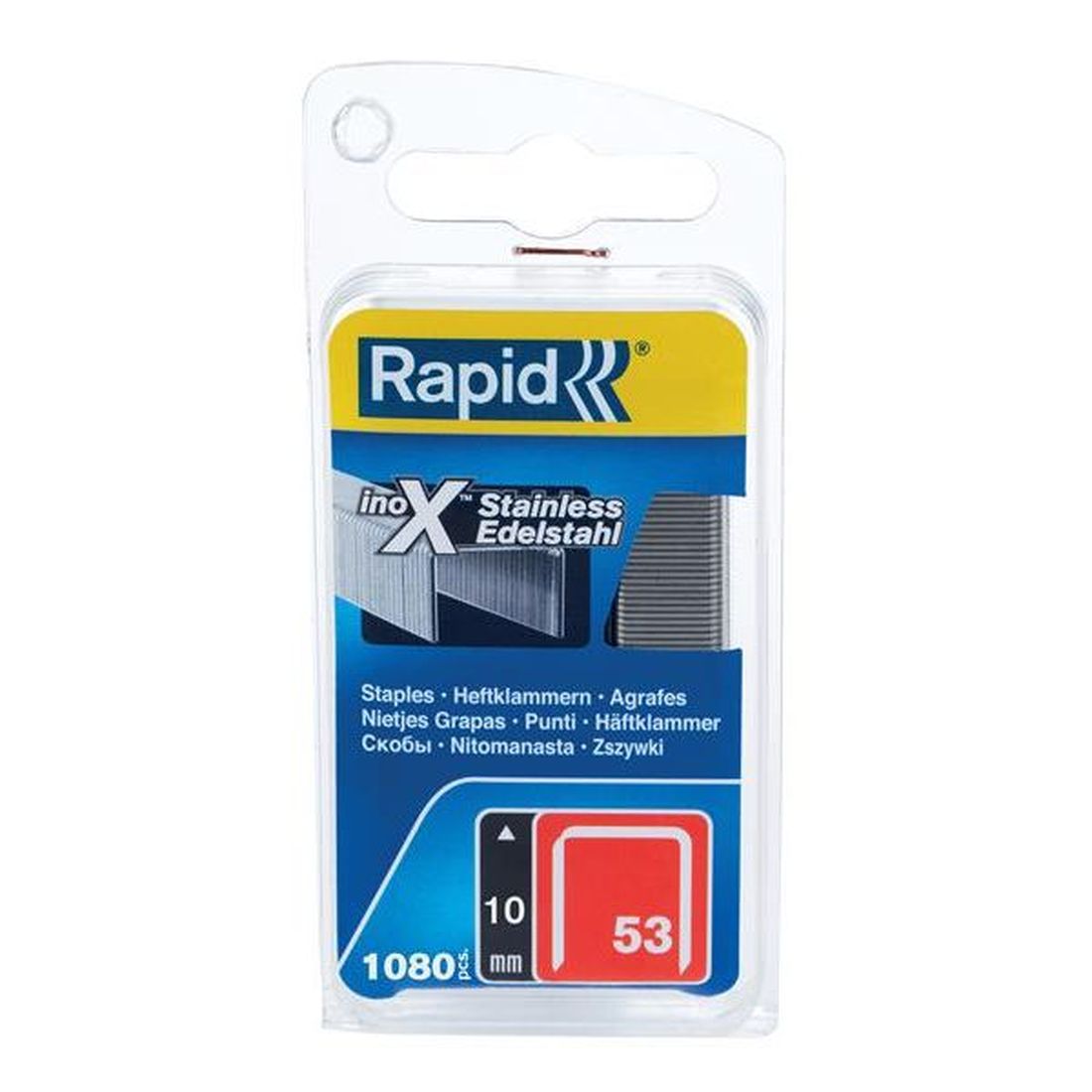 Rapid 53/10B 10mm Stainless Steel Fine Wire Staples (Box 1080)                        