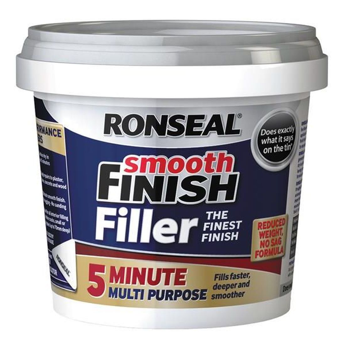 Ronseal 5 Minute Multipurpose Smooth Finish Filler Tub 290ml                            