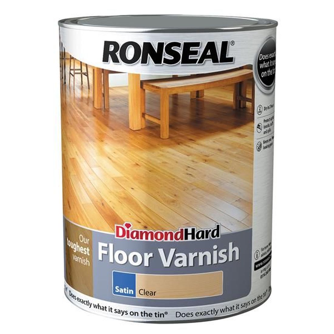 Ronseal Diamond Hard Floor Varnish Satin 5 litre                                        