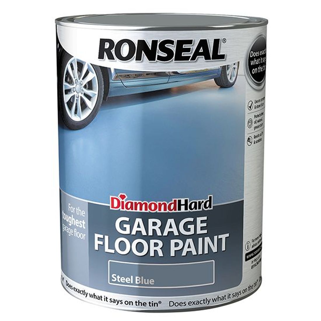 Ronseal Diamond Hard Garage Floor Paint Steel Blue 5 litre                              