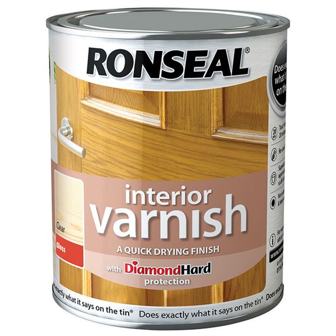 Ronseal Interior Varnish Quick Dry Gloss Clear 2.5 litre                                