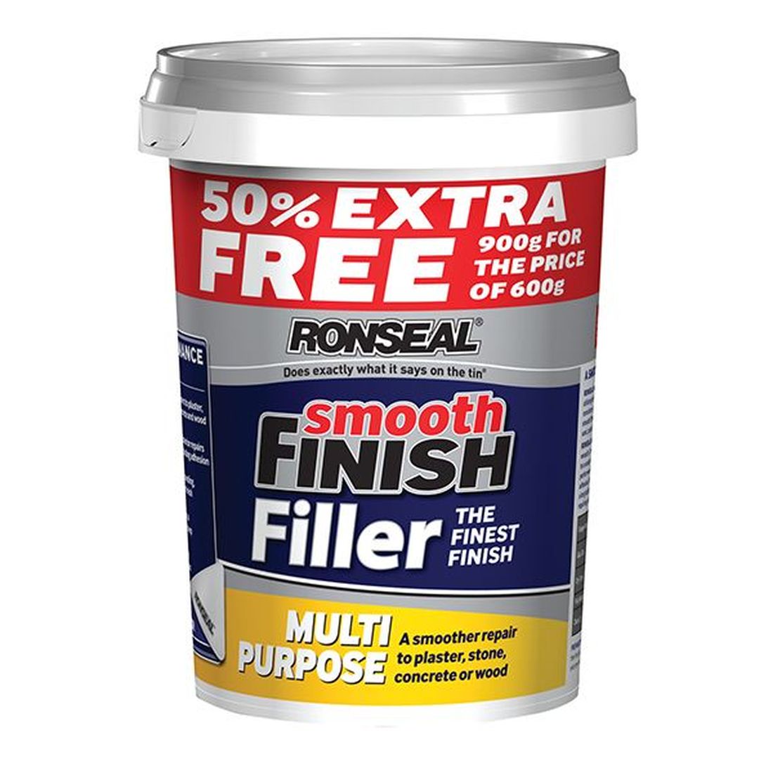 Ronseal Smooth Finish Multipurpose Wall Filler Ready Mixed 600g +50%                    