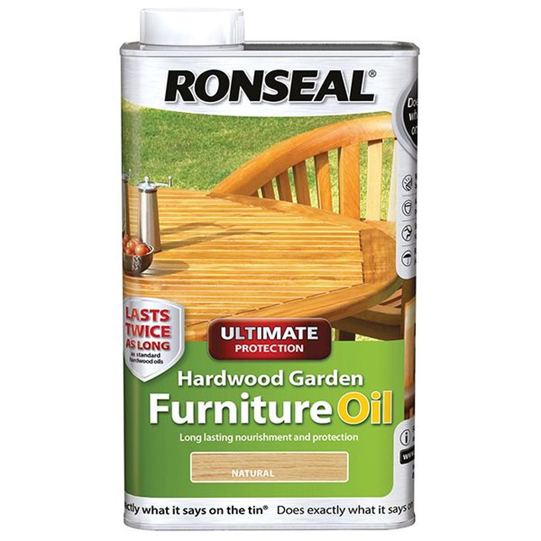 Ronseal Ultimate Protection Hardwood Garden Furniture Oil Natural 1 litre               