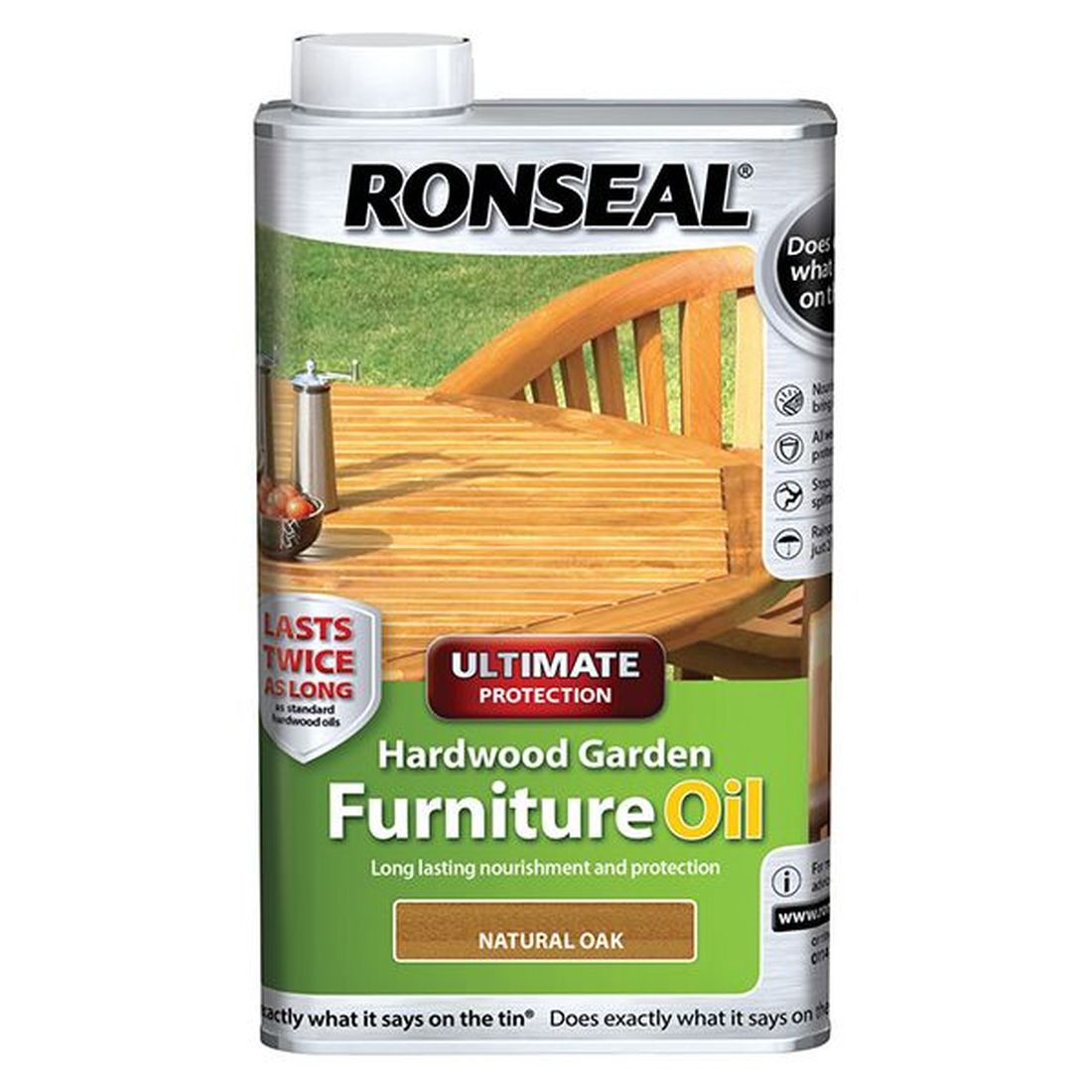 Ronseal Ultimate Protection Hardwood Garden Furniture Oil Natural Oak 1 litre           