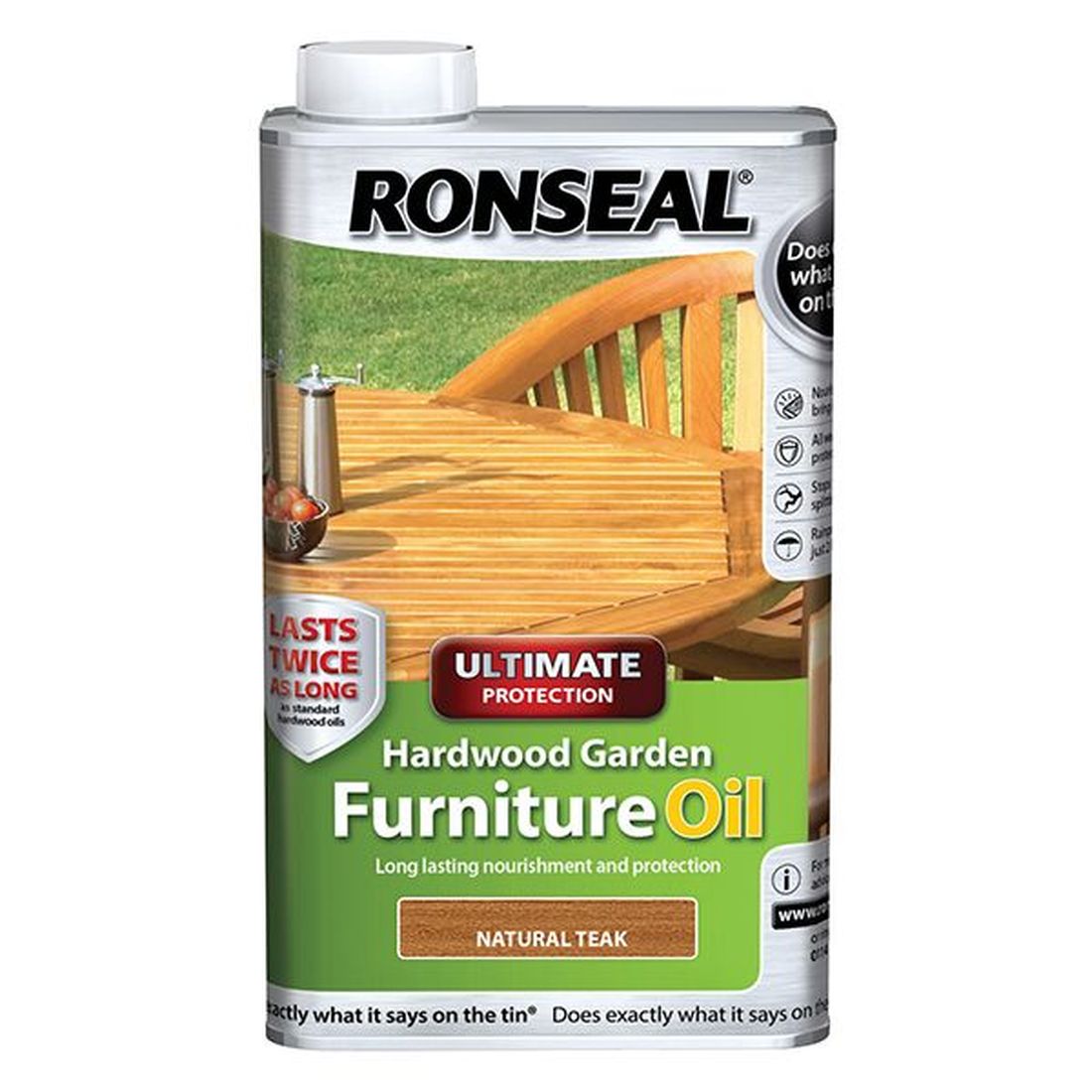 Ronseal Ultimate Protection Hardwood Garden Furniture Oil Natural Teak 1 litre          