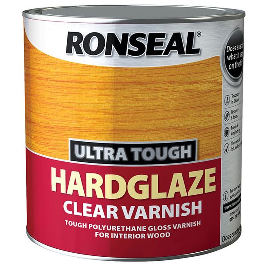 Ronseal Ultra Tough Hardglaze Internal Clear Gloss Varnish 250ml                        