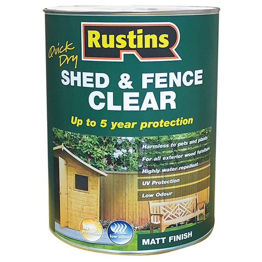 Rustins Quick Dry Shed and Fence Clear Protector 5 litre                                