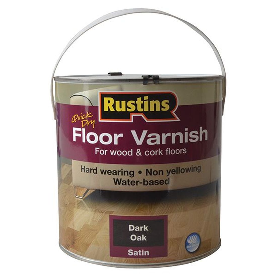 Rustins Quick Dry Coloured Floor Varnish Dark Oak 2.5 litre                             