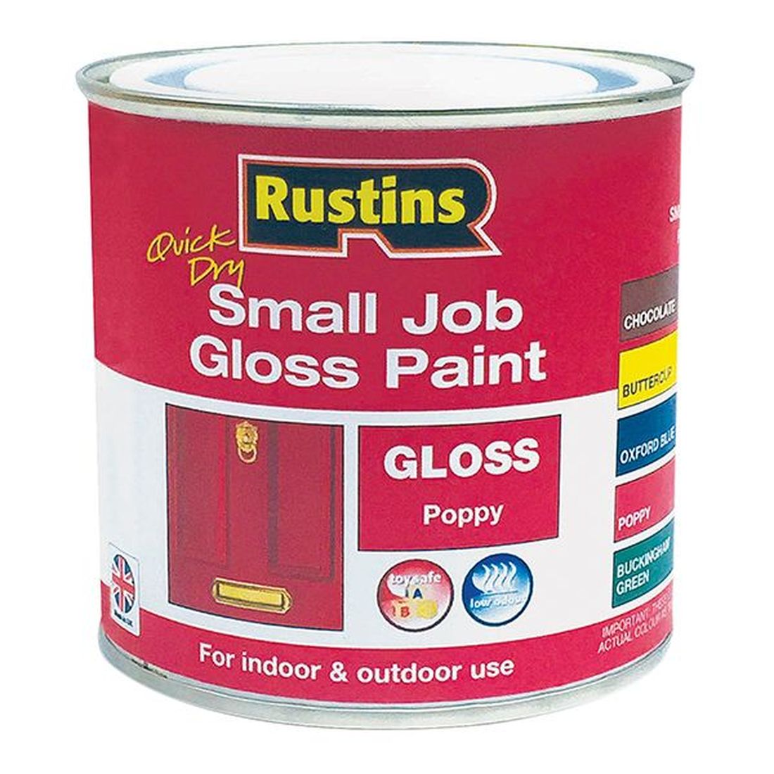 Rustins Quick Dry Small Job Gloss Paint Poppy 250ml                                     