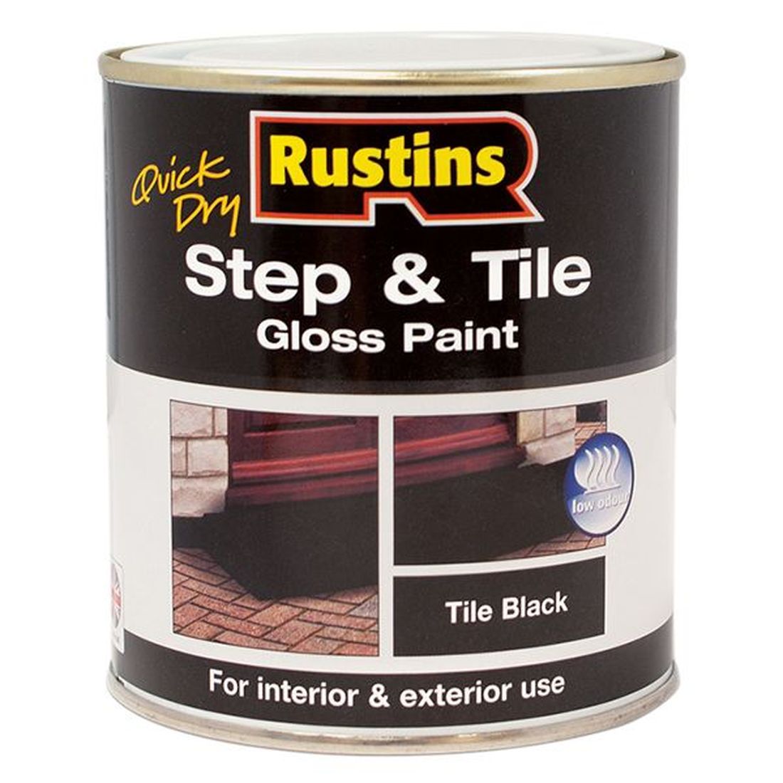 Rustins Quick Dry Step & Tile Paint Gloss Black 500ml                                   