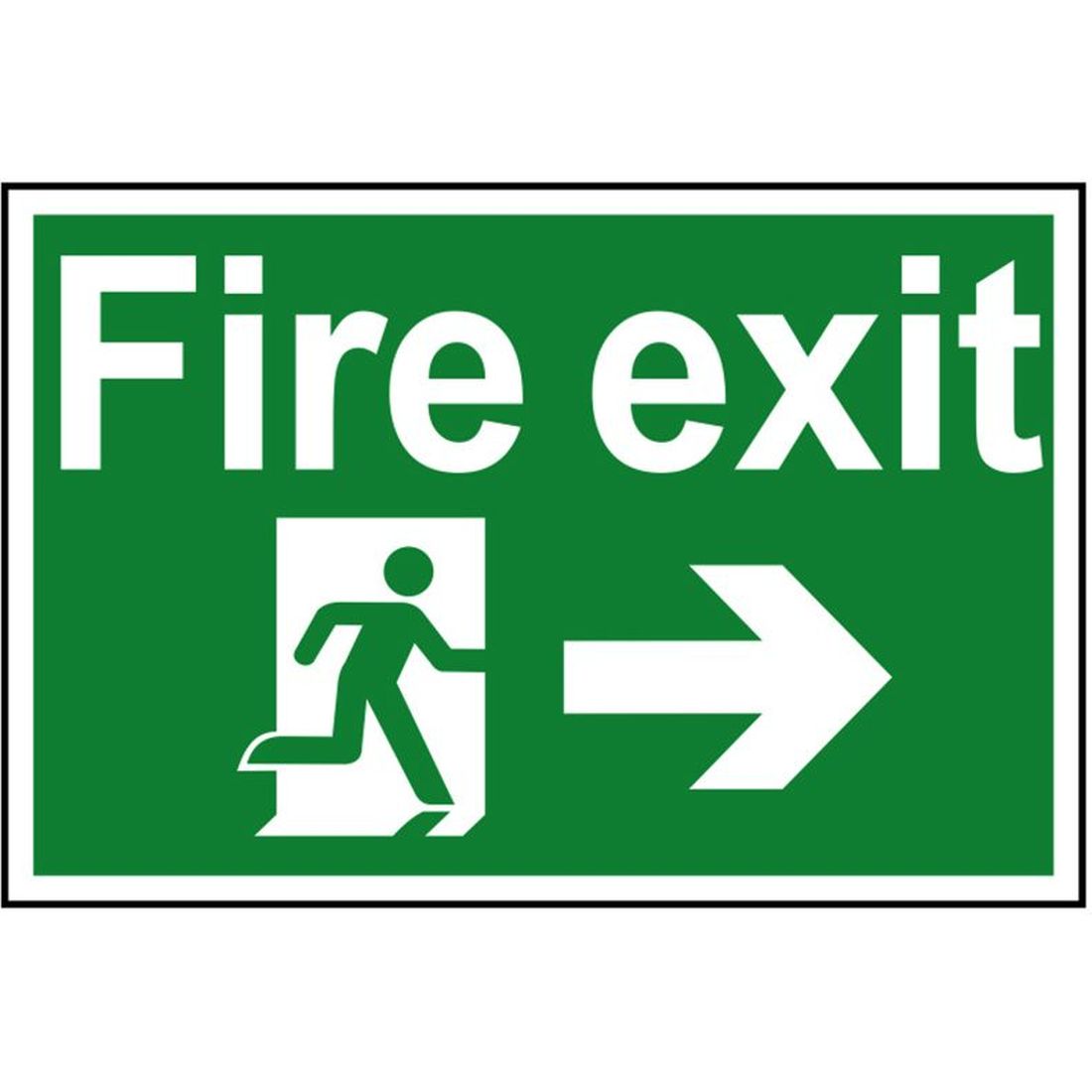 Scan Fire Exit Running Man Arrow Right - PVC 300 x 200mm                             
