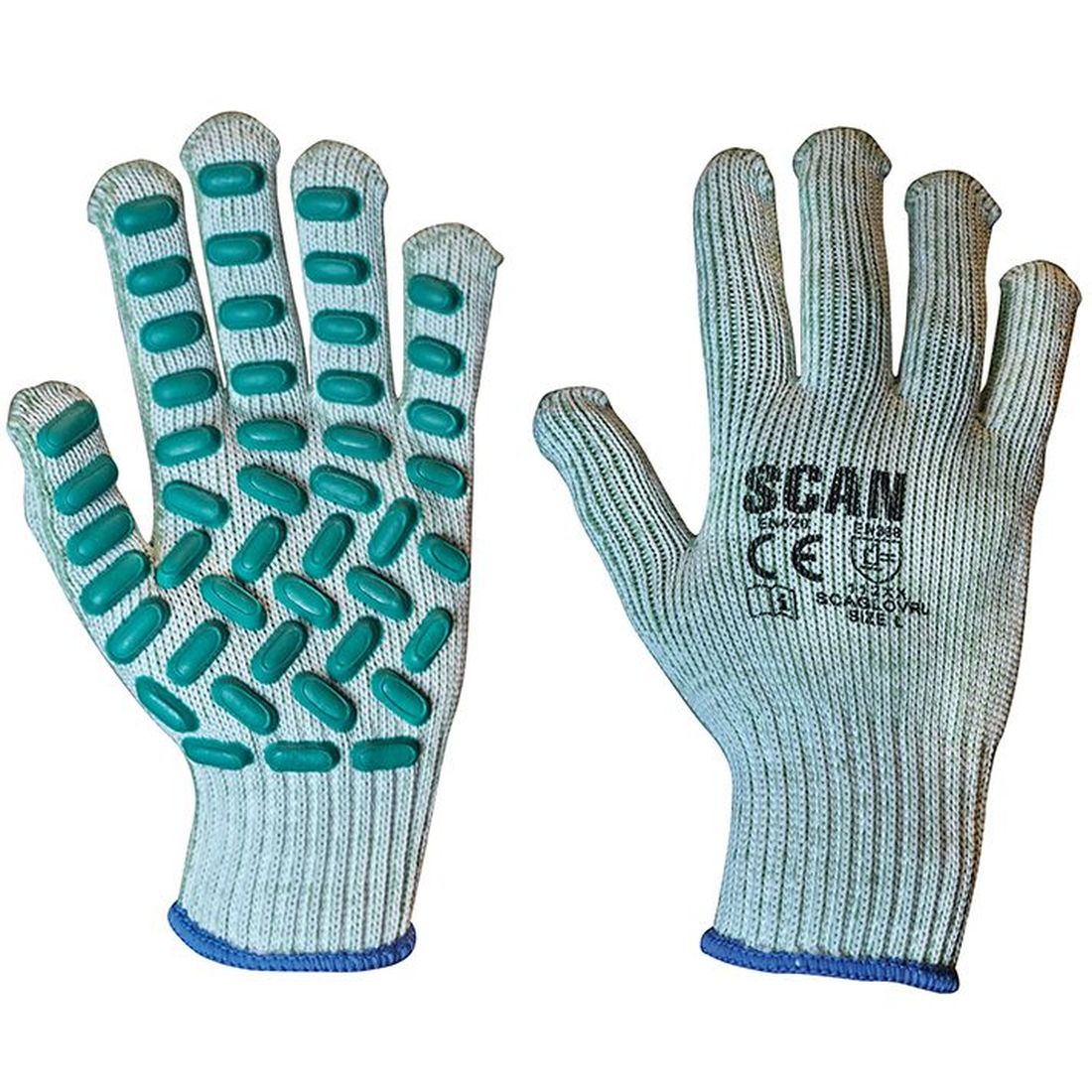 Scan Vibration Resistant Latex Foam Gloves - L (Size 9)                              