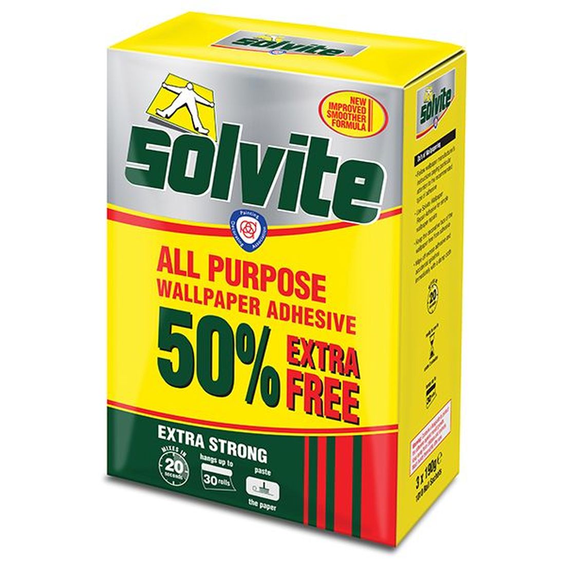 Solvite All Purpose Wallpaper Paste Sachet 20 Roll + 50% Free                           
